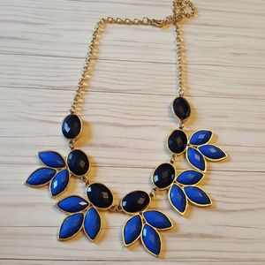 Gold and blue statement necklace